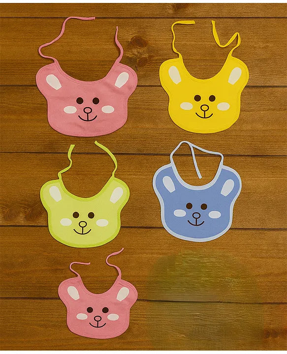 KIDS BASIC premium Knot Baby Bibs - Soft Cotton, Cute Animal Prints, Comfortable & Absorbent