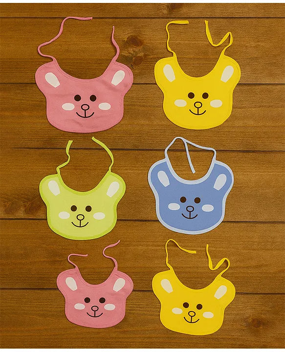 KIDS BASIC premium Knot Baby Bibs - Soft Cotton, Cute Animal Prints, Comfortable & Absorbent