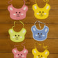 KIDS BASIC premium Knot Baby Bibs - Soft Cotton, Cute Animal Prints, Comfortable & Absorbent