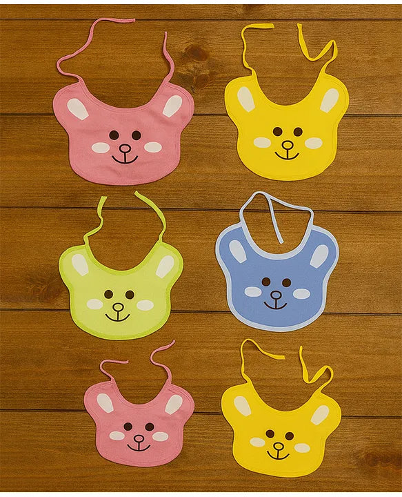 KIDS BASIC premium Knot Baby Bibs - Soft Cotton, Cute Animal Prints, Comfortable & Absorbent