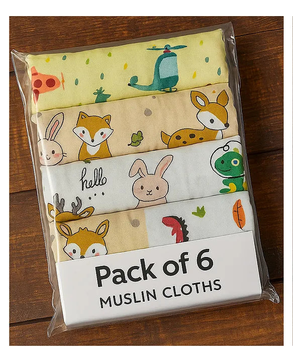 KIDS BASIC Premium Muslin Baby Hanky - Ultra Soft, Absorbent, Multipurpose Cloth for Newborns & Infants Set of 3