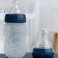 KIDS BASIC 2 In 1 Silicone Feeder & Nipple With Silicone Squeeze Bottle, 180 ml- Blue