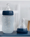 KIDS BASIC 2 In 1 Silicone Feeder & Nipple With Silicone Squeeze Bottle, 180 ml- Blue