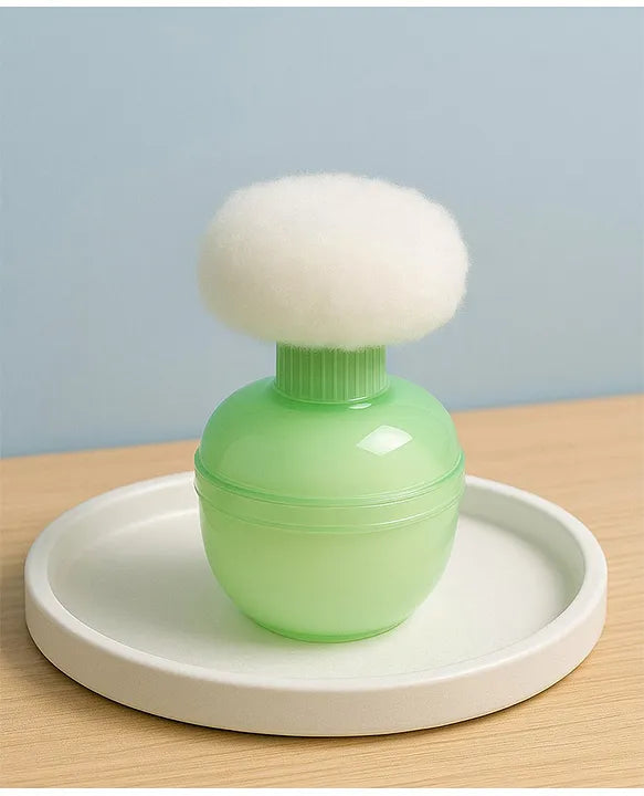 KIDS BASIC Soft Puff Baby Powder Dispenser Built-in Powder Storage, Gentle on Baby Skin