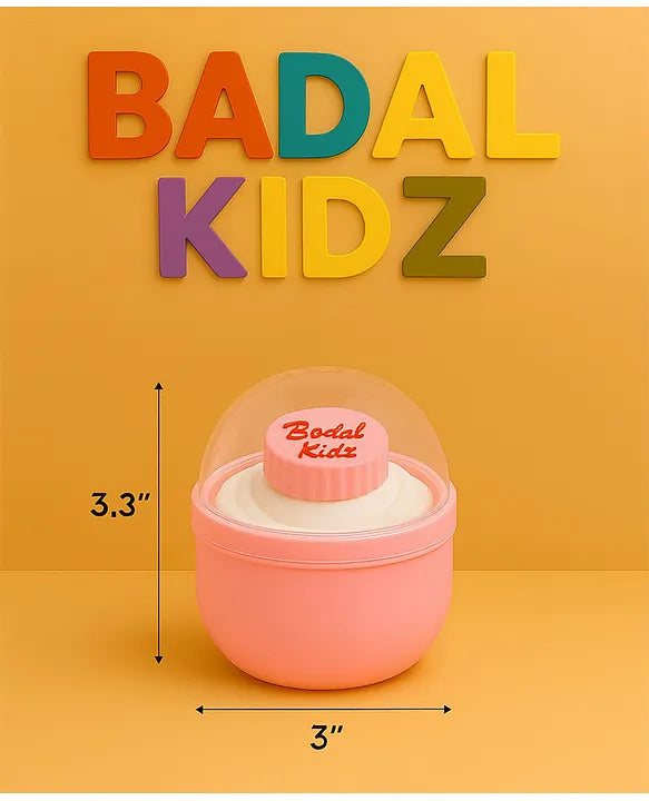 KIDS BASIC Soft Puff Baby Powder Dispenser Built-in Powder Storage, Gentle on Baby Skin