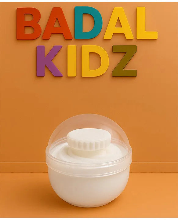 KIDS BASIC Soft Puff Baby Powder Dispenser Built-in Powder Storage, Gentle on Baby Skin