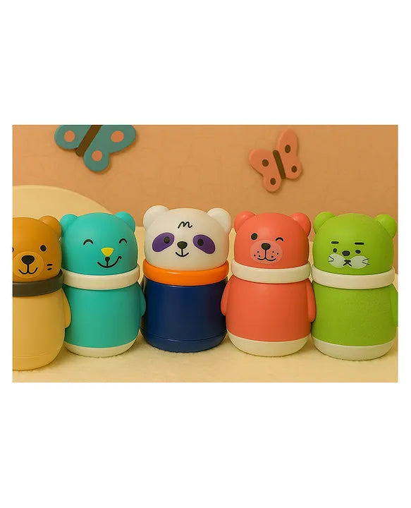 KIDS BASIC Portable Adorable Animal Baby Powder Puff with Built-in Storage - Gentle Skin Care for Newborn Face & Body-