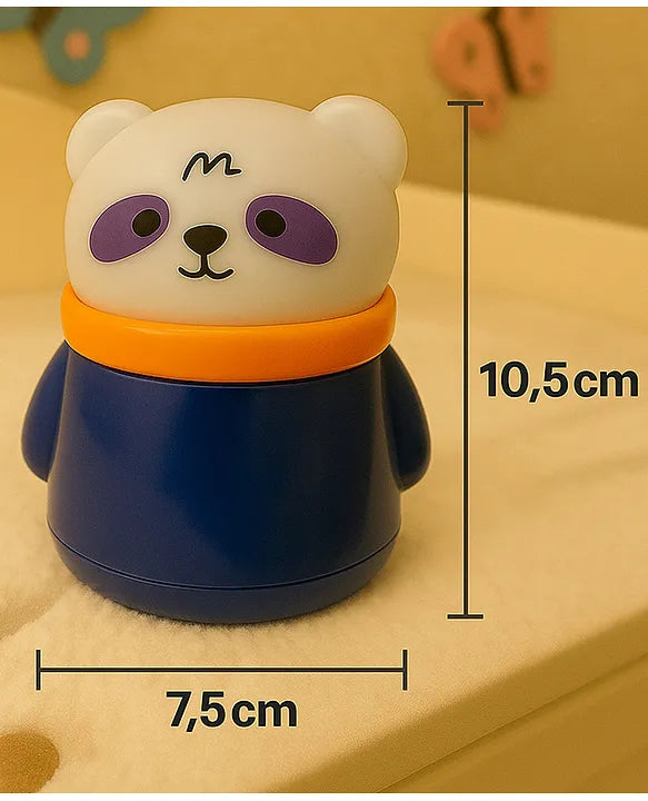 KIDS BASIC Portable Adorable Animal Baby Powder Puff with Built-in Storage - Gentle Skin Care for Newborn Face & Body-