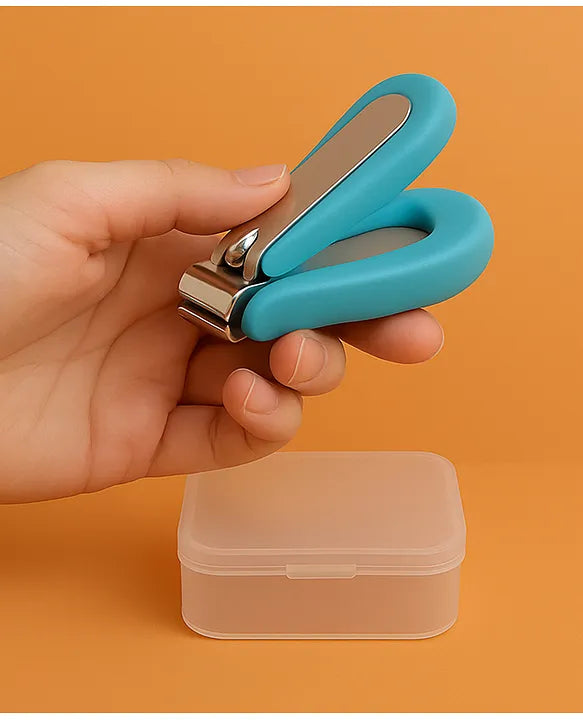 KIDS BASIC  Baby Nail Clipper with Safety Box - Gentle & Easy Grooming for Newborns and Kids