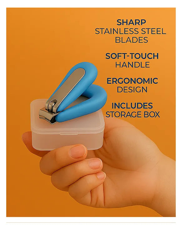 KIDS BASIC  Baby Nail Clipper with Safety Box - Gentle & Easy Grooming for Newborns and Kids