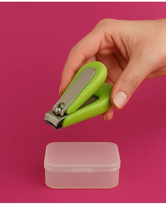 KIDS BASIC  Baby Nail Clipper with Safety Box - Gentle & Easy Grooming for Newborns and Kids