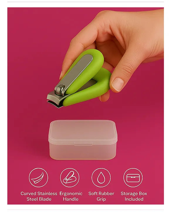 KIDS BASIC  Baby Nail Clipper with Safety Box - Gentle & Easy Grooming for Newborns and Kids