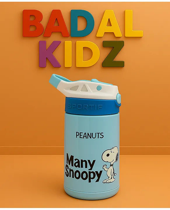 KIDS BASIC Stainless Steel Sipper Bottle,350ml Vacuum Insulated Water Bottle with Straw Lid | BPA Free Leakproof Steel Flask for School & Travel