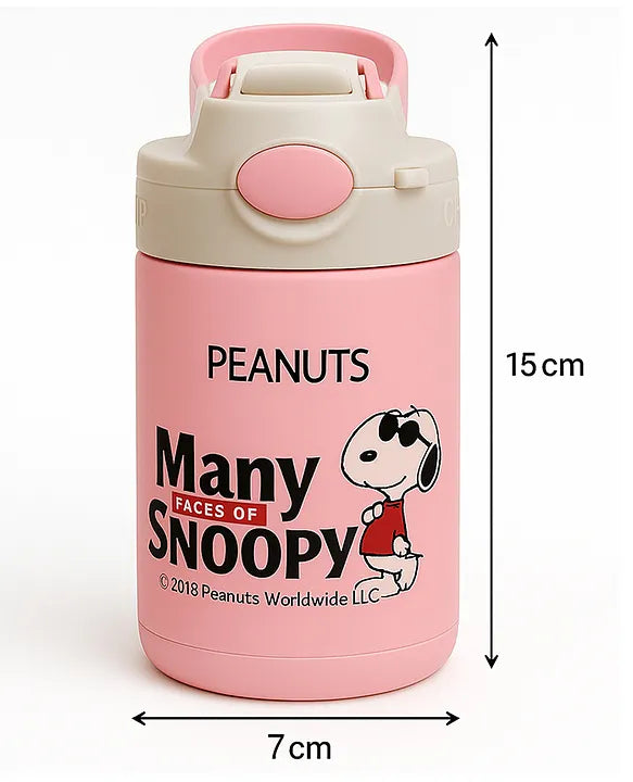 KIDS BASIC Stainless Steel Sipper Bottle,350ml Vacuum Insulated Water Bottle with Straw Lid | BPA Free Leakproof Steel Flask for School & Travel