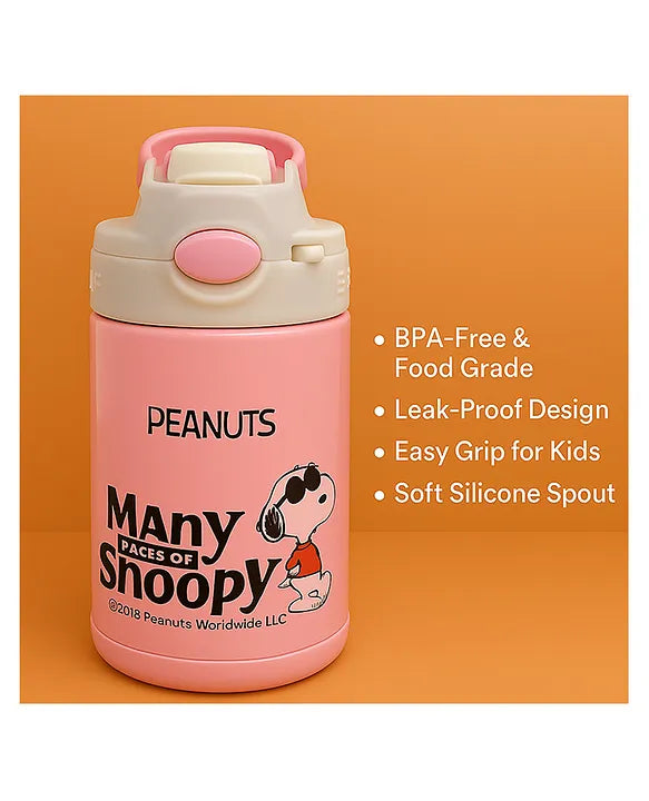 KIDS BASIC Stainless Steel Sipper Bottle,350ml Vacuum Insulated Water Bottle with Straw Lid | BPA Free Leakproof Steel Flask for School & Travel