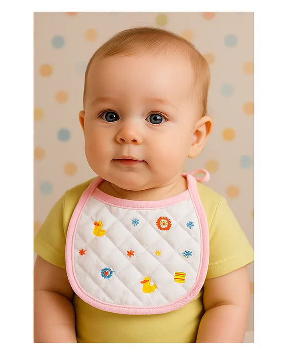 KIDS BASIC Newborn Small Knot Bib | Soft Cotton Baby Feeding Bibs | Absorbent & Comfortable for Drooling & Feeding