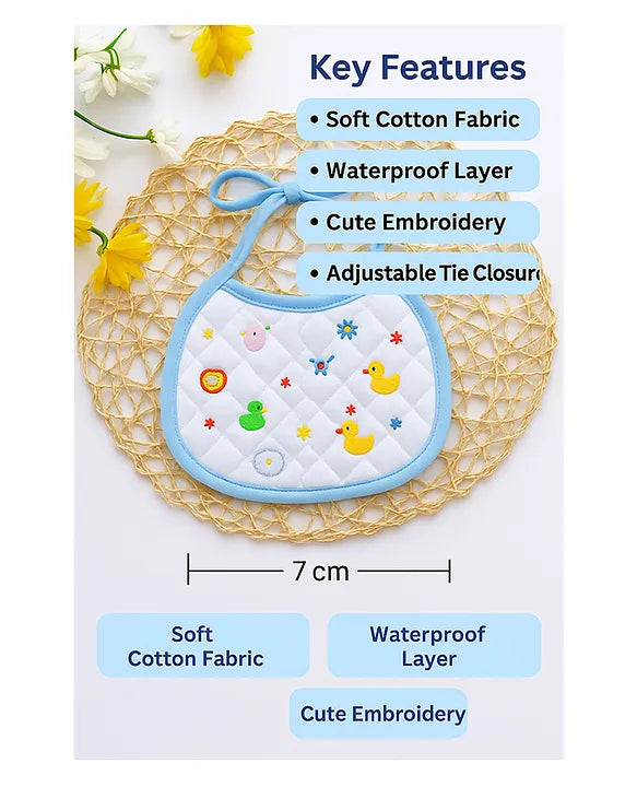 KIDS BASIC Newborn Small Knot Bib | Soft Cotton Baby Feeding Bibs | Absorbent & Comfortable for Drooling & Feeding