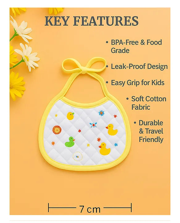 KIDS BASIC Newborn Small Knot Bib | Soft Cotton Baby Feeding Bibs | Absorbent & Comfortable for Drooling & Feeding