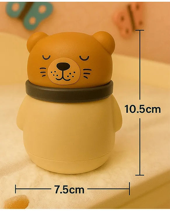 KIDS BASIC Grooming Set Baby Combo| Hair Brush Comb, 1 Portable Powder Puff & A Nail Cutter- Blue, Brown & Pink