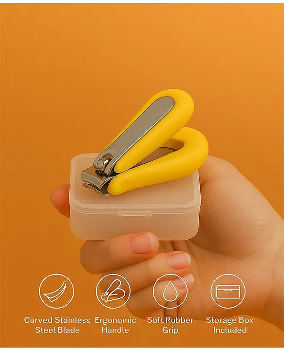 KIDS BASIC Grooming Set Baby Combo| Hair Brush Comb, 1 Portable Powder Puff & A Nail Cutter- Blue, Blue & Yellow