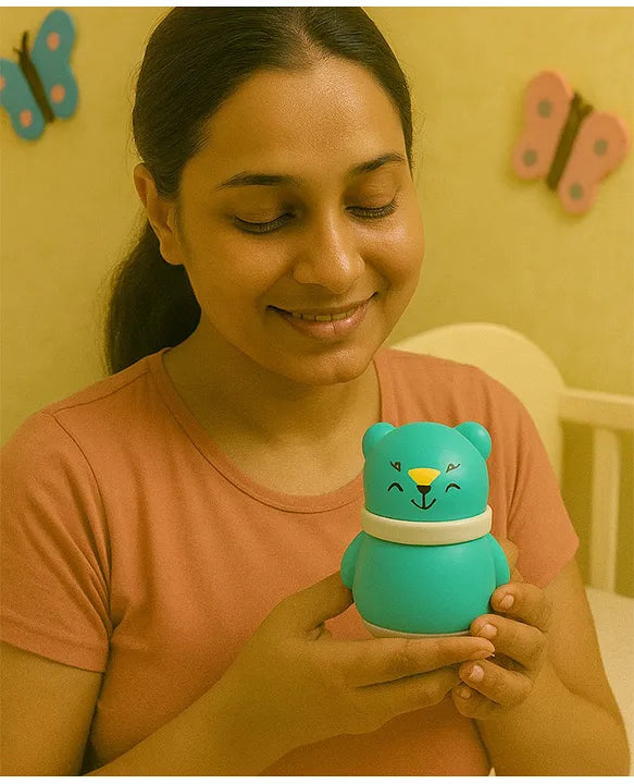 KIDS BASIC Grooming Set Baby Combo| Hair Brush Comb, 1 Portable Powder Puff & A Nail Cutter- Blue, Blue & Yellow