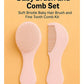 KIDS BASIC Grooming Set Baby Combo| Hair Brush Comb, 1 Portable Powder Puff & A Nail Cutter- Pink, Brown & Yellow