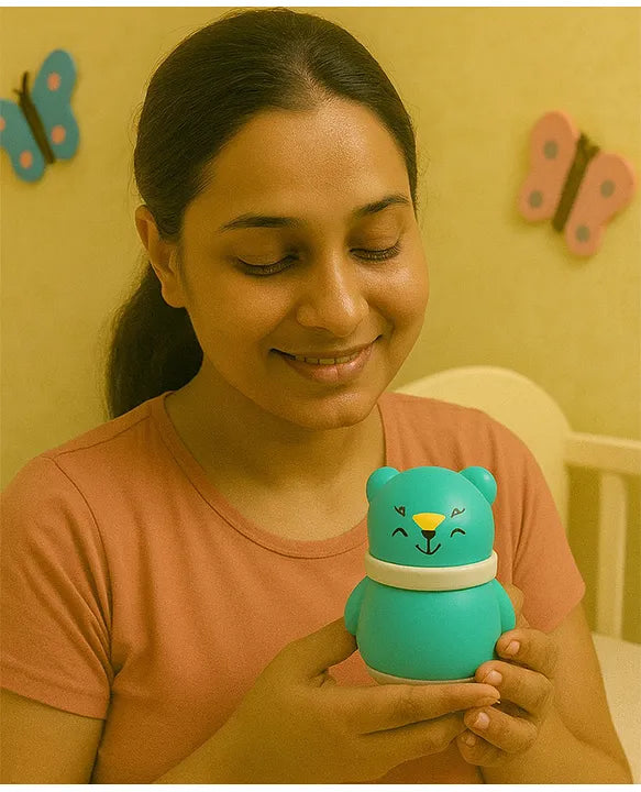 KIDS BASIC Grooming Set Baby Combo| Hair Brush Comb, 1 Portable Powder Puff & A Nail Cutter- Blue, Blue & Blue