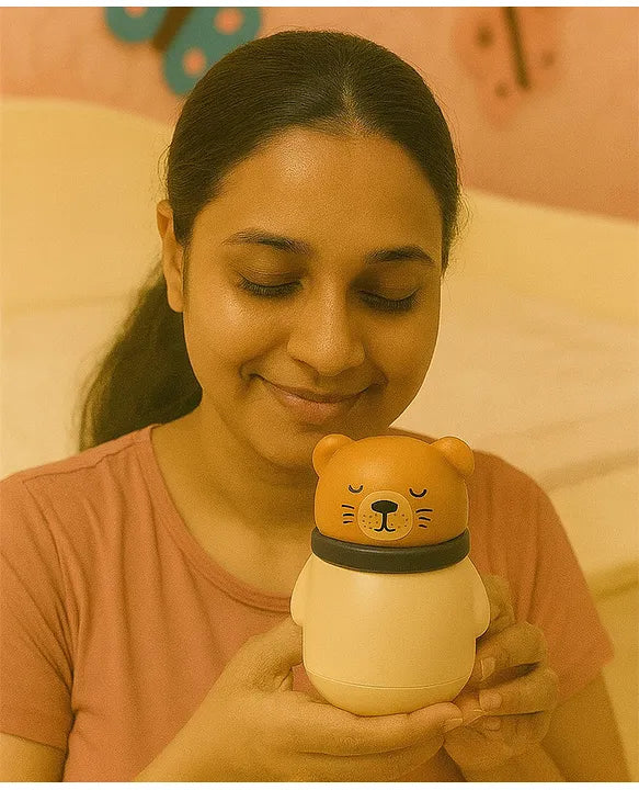 KIDS BASIC Grooming Set Baby Combo| Hair Brush Comb, 1 Portable Powder Puff & A Nail Cutter- Pink, Brown & Blue