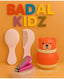 KID BASIC Grooming Set Baby Combo| Hair Brush Comb, 1 Portable Powder Puff & A Nail Cutter- Pink, Pink & Purple