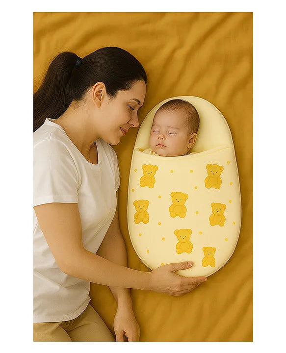 KIDS BASIC Muslin Warm Baby Sleeping Bag | Bonding | Soft & Breathable Swaddle Wrap for Newborns- Teddy Print
