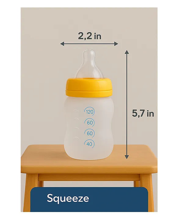 KIDS BASIC Newborn Essential Combo Muslin Warm Softest Sleeping Bag & BPA Free 2 In 1 Feeding Spoon Bottle + Nipple Bottle- Horse Print & Yellow