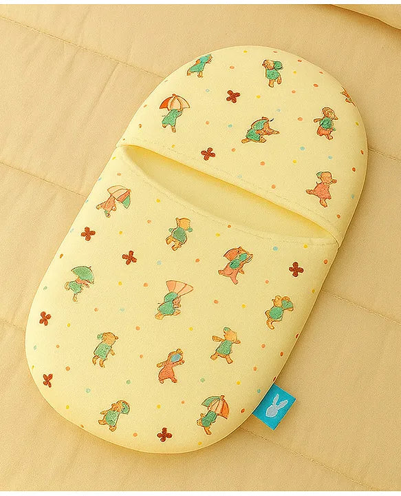 KIDS BASIC Newborn Essential Combo Muslin Warm Softest Sleeping Bag & BPA Free 2 In 1 Feeding Spoon Bottle + Nipple Bottle- Horse Print & Yellow