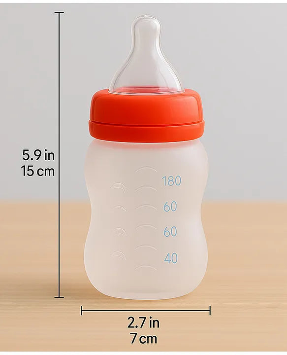 KIDS BASIC Newborn Essential Combo Muslin Warm Softest Sleeping Bag & BPA Free 2 In 1 Feeding Spoon Bottle + Nipple Bottle- Teddy Print & Red