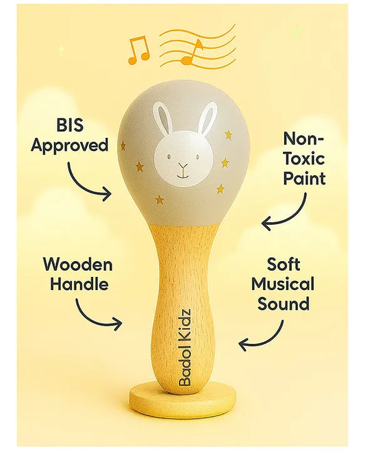 KIDS BASIC Newborn Love Combo - Muslin Warm Sleeping Bag & BIS Certified Wooden Rattle for Safe & Joyful Moments- Dino & Silver