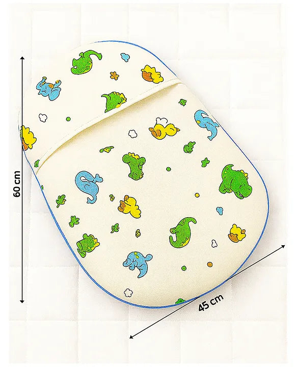 KIDS BASIC Newborn Love Combo - Muslin Warm Sleeping Bag & BIS Certified Wooden Rattle for Safe & Joyful Moments- Dino & Silver