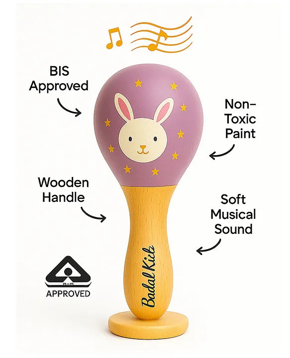 KIDS BASIC Newborn Love Combo - Muslin Warm Sleeping Bag & BIS Certified Wooden Rattle for Safe & Joyful Moments- Dino Print & Purple