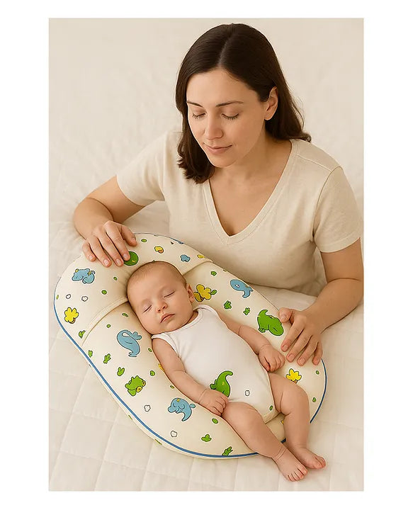 KIDS BASIC Newborn Love Combo - Muslin Warm Sleeping Bag & BIS Certified Wooden Rattle for Safe & Joyful Moments- Dino Print & Purple