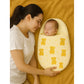 Newborn Love Combo - Muslin Warm Sleeping Bag & BIS Certified Wooden Rattle for Safe & Joyful Moments- Teddy Print & Green