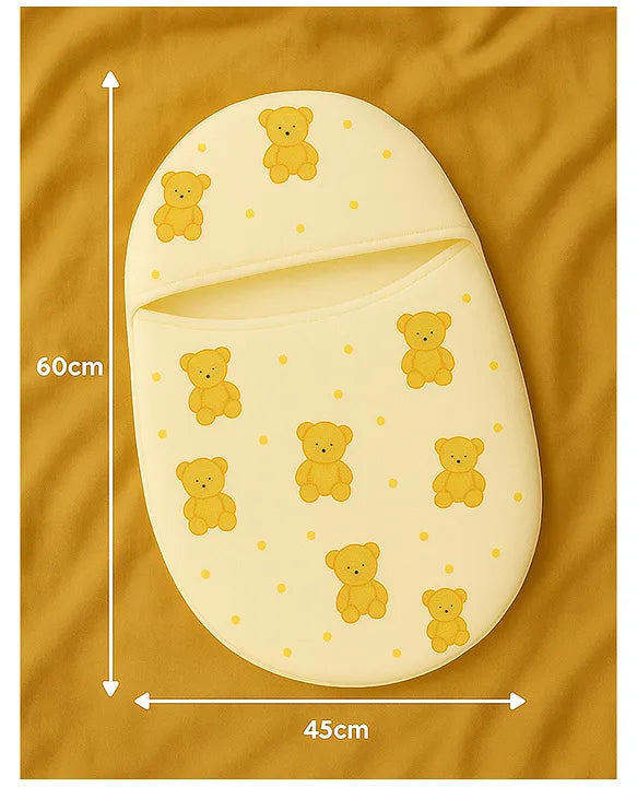 KIDS BASIC Newborn Love Combo - Muslin Warm Sleeping Bag & BIS Certified Wooden Rattle for Safe & Joyful Moments- Teddy Print & Silver