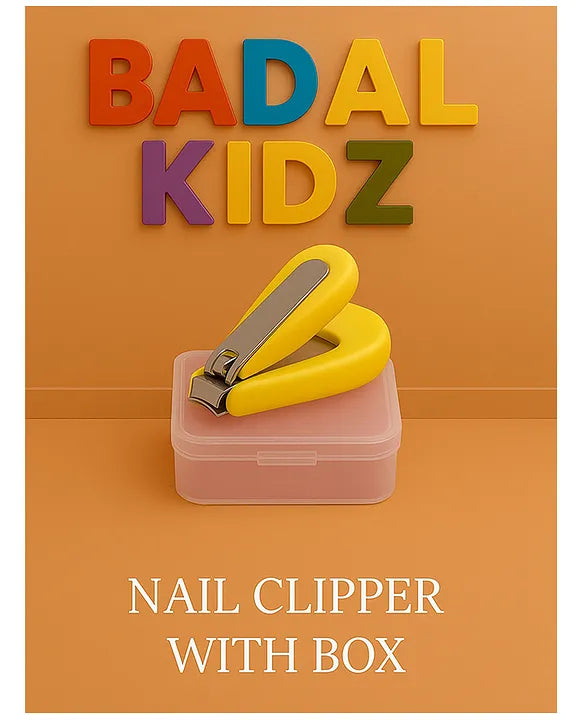 KIDS BASIC Baby Care Grooming Essential Combo | Teddy Style Powder Puff + Nail Cutter + Nose Sucker + Hair Brush & Comb Set- Blue, Yellow, Yellow, Blue