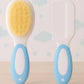 KIDS BASIC Baby Care Grooming Essential Combo | Teddy Style Powder Puff + Nail Cutter + Nose Sucker + Hair Brush & Comb Set- Blue, Yellow, Yellow, Blue