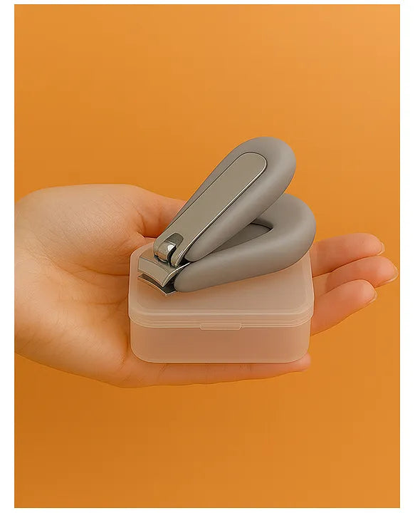 KIDS BASIC Baby Care Grooming Essential Combo | Teddy Style Powder Puff + Nail Cutter + Nose Sucker + Hair Brush & Comb Set- Brown, Grey, Pink, Pink