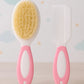 KIDS BASIC Baby Care Grooming Essential Combo | Teddy Style Powder Puff + Nail Cutter + Nose Sucker + Hair Brush & Comb Set- Brown, Grey, Pink, Pink