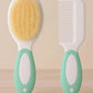 KIDS BASIC Baby Care Grooming Essential Combo | Teddy Style Powder Puff + Nail Cutter + Nose Sucker + Hair Brush & Comb Set- Green, Green, Pink, Green
