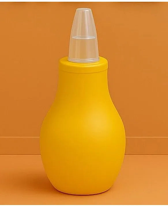 KIDS BASIC Baby Care Grooming Essential Combo | Soft Powder Puff with Built-In Storage Case + Nail Cutter + Nose Sucker + Hair Brush & Comb Set- Pink, Grey, Yellow, Blue