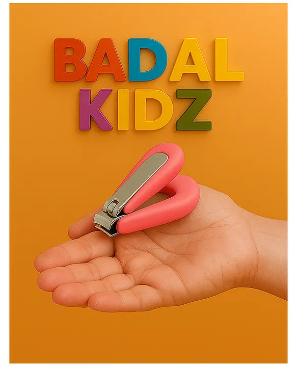 KIDS BASIC Baby Care Grooming Essential Combo | Soft Powder Puff with Built-In Storage Case + Nail Cutter + Nose Sucker + Hair Brush & Comb Set- Pink, Pink, Pink, Pink