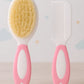KIDS BASIC Baby Care Grooming Essential Combo | Soft Powder Puff with Built-In Storage Case + Nail Cutter + Nose Sucker + Hair Brush & Comb Set- Pink, Pink, Pink, Pink