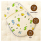 KIDS BASIC Newborn Essentials Gift Combo | Muslin Warm Sleeping Bag + Stainless Steel Feeding Bottle + 6 Muslin Hankies + 3 Knot Bibs + Wooden Rattle- Dino + Giraffe + Green