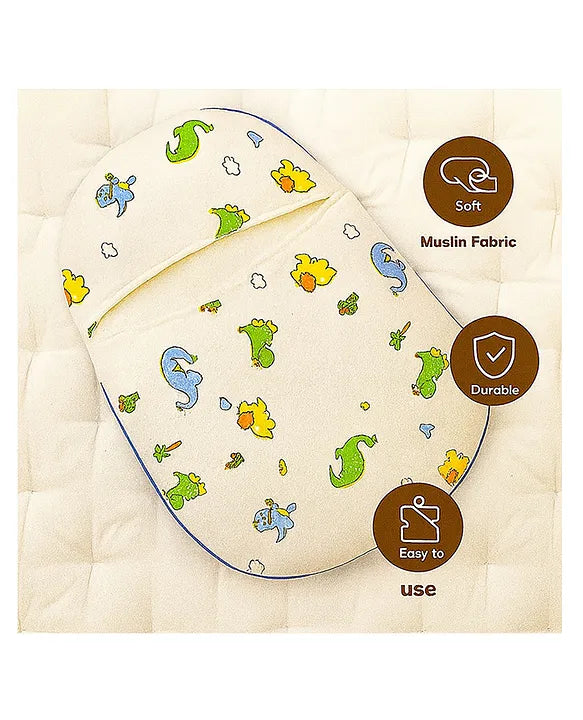 KIDS BASIC Newborn Essentials Gift Combo | Muslin Warm Sleeping Bag + Stainless Steel Feeding Bottle + 6 Muslin Hankies + 3 Knot Bibs + Wooden Rattle- Dino +Astronaut + Purple