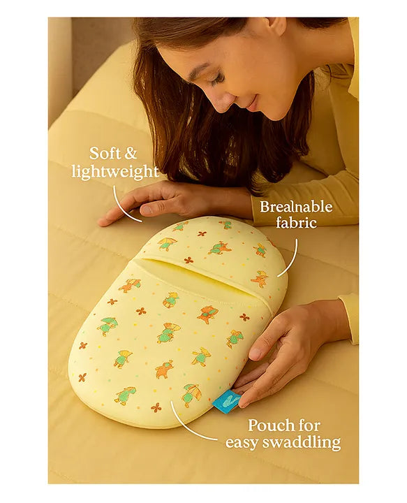 KIDS BASIC Newborn Essentials Gift Combo | Muslin Warm Sleeping Bag + Stainless Steel Feeding Bottle + 6 Muslin Hankies + 3 Knot Bibs + Wooden Rattle- Horse +Astronaut + Silver